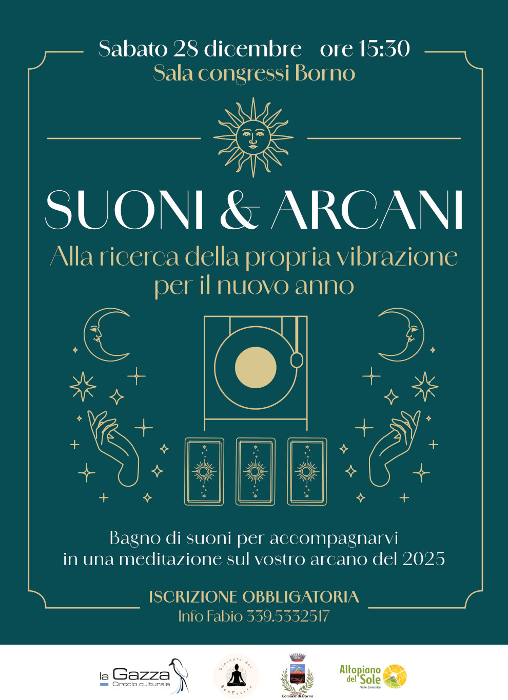 28 dicembre 2024 ore 15.50 presso Sala congressi - Borno: Suoni & Arcani